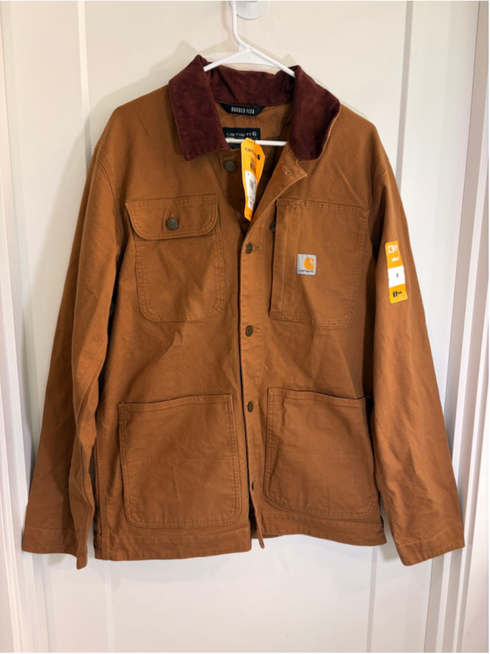 NWT Carhartt Rugged Flex Loose Fit Chore Coat Jacket Carhartt Brown Men Small